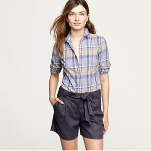 J.Crew Blue Beige Button Down Plaid Shirt